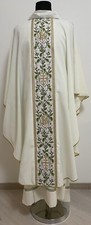 CASULA BIANCA RICAMATA GIROCOLLO PAPA FRANCESCO KASEL MESSGEWAND CHASUBLE