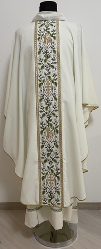 Casula bianca ricamata papa - bianca,