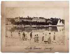 Lake Geneva Lot two original vintage albumen photos mounted on card 1890c L107