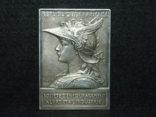 PLAQUE BRONZE ARGENTÉ O.ROTY ART & INDUSTRIE - MINERVE CONSEILLE VULCAIN