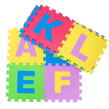 Tappeto puzzle gioco componibile lettere 10pz gioco bimbi morbido 29.5x29.5x8 cm