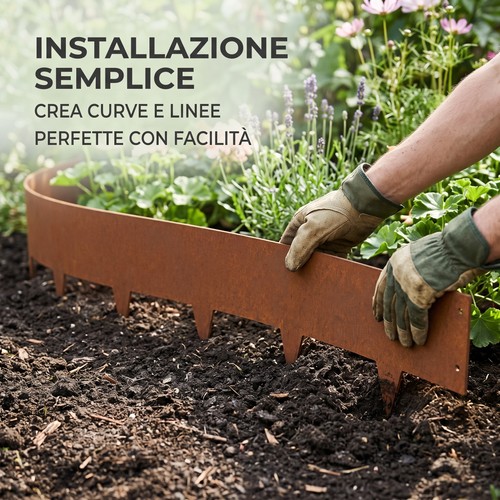 Bordo per giardino metallo - giardino, in