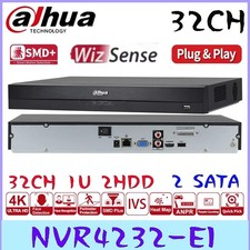 Dahua AI 4K NVR4232-EI 32CH 2SATA NVR 16MP videoregistratore SMD+ riconoscimento facciale