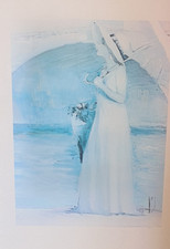 INNOCENZO MELANI (1933) QUADRO OPERA LITOGRAFIA FOTOLITOGRAFIA FIGURA E CORNICE