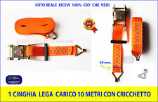 Cinghia a Cricchetto  10 metri Fune Corda Fermacarico con Gancio di ancoraggio