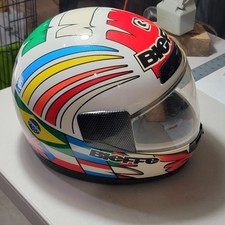 Casco moto corsa Italia Bieffe Loris Capirossi GR-1500 grandi bandiere grandi 