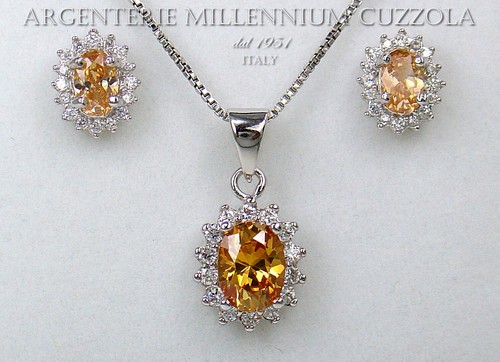 Parure argento 925 topazio - parure,