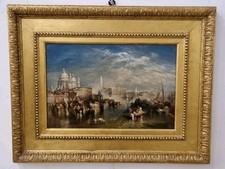 Dipinto Olio Su Tela.  Venezia. Attribuibile Ad Alfred Pollentine. XIX Secolo 