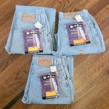 Lotto di 3 jeans vintage denim riders studente larghi 30x34 blu riders nuovi con etichette