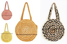 All'Ingrosso 5 PC Lotto Mano Fatto Decorativo Iuta Borse Donna Croce Intreccio