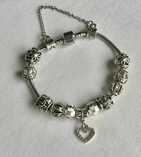 European Murano Handmade Bracelet - New Crystal Heart Swarvoski Charm Bracelet