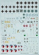 MESSERSCHMITT BF 109G-5/G-6 109 1/72 DECALS DA KIT EDUARD"GUSTAV 1" 261x184mm ca