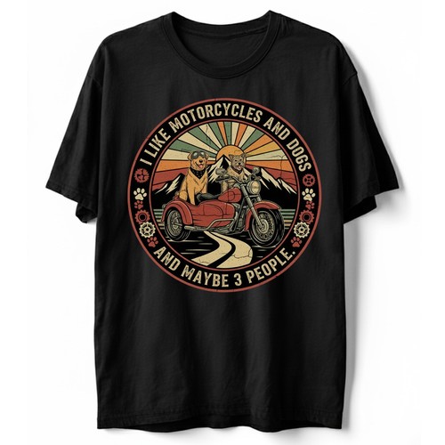 Shirt moto cane sidecar - t-shirt,