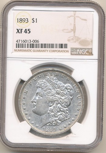 1893 dollaro morgan xf - 1893, 45