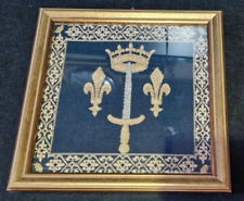 Arazzo Da Parete Quadro Vintage '80 Giovanna D'Arco Spada e Corona Guerra 