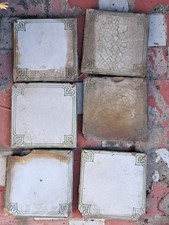 6 Mattonella Antica  Piastrella Riggiola Maiolica epoca antica  Vintage Quadro