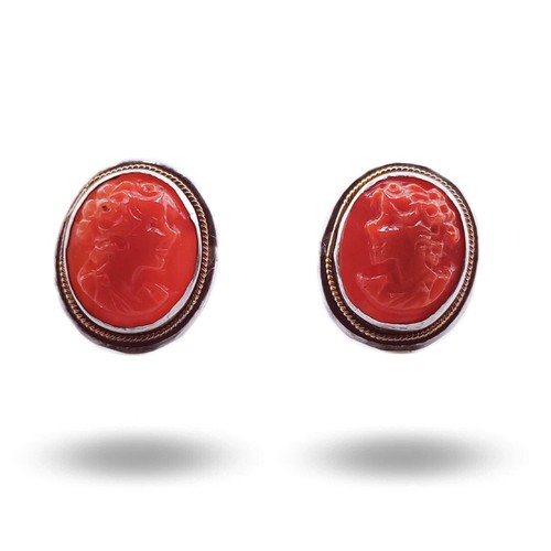 Orecchini argento 925 corallo - argento,