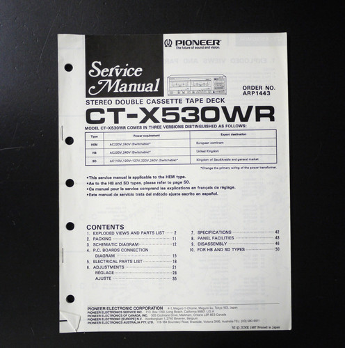 Originale pioneer x530wr - pioneer, ct-x530wr