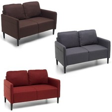 Divano 2 Posti POKER In Tessuto Con Braccioli