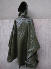 vecchio PONCHO IMPERMEABILE in plastica telata ESERCITO ITALIANO MILITARE TENDA