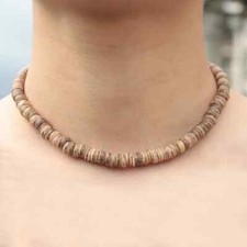 Collana Perline Conchiglia Cocco Minimalista Legno Naturale per Donna Uomo Festa Gioielli