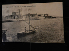 20162) LIVORNO CHIESA DI S JACOPO E ACCADEMIA NAVALE ANTICO LEUDO 1921