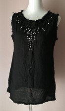  Canotta tshirt  paillettes nera
