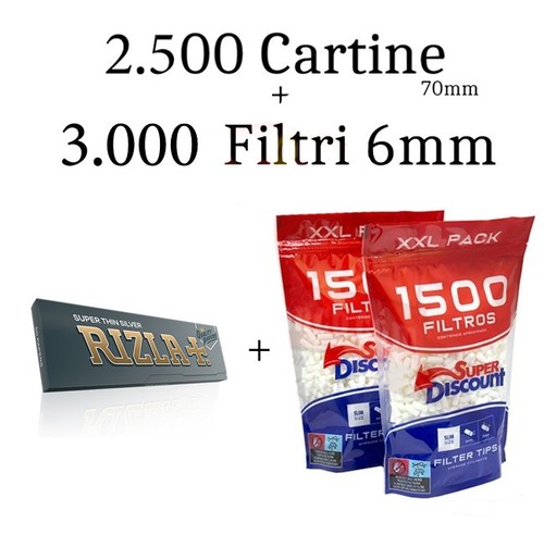500 cartine rizla argento - 2.500,
