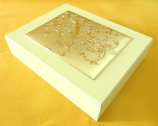 COFANETTO PORTAGIOIE IN LEGNO cm24x19x6 L'ALBERO DELLA VITA IN ARGENTO cm18x14