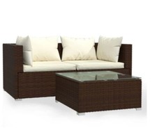 vidaxl divano 3 posti + tavolo con cuscini come nuovo