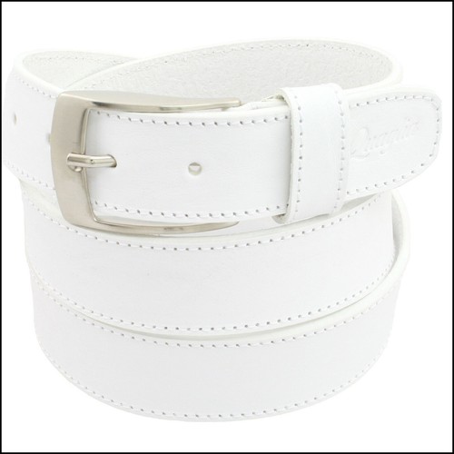 Cintura uomo vera pelle bianca - pelle,