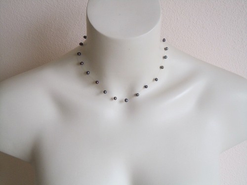 Collana perle grigie 925 - grigie,