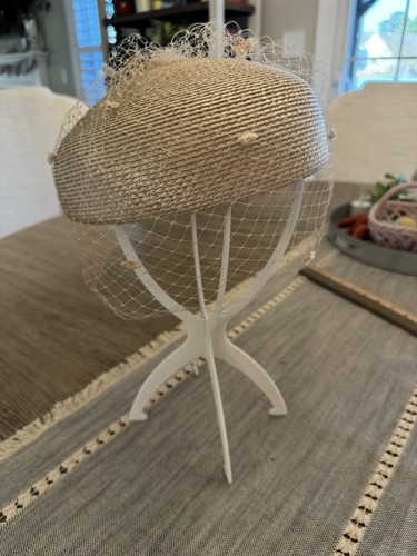 Cappello pillbox vintage - cappello, crema