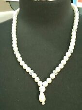 Collana girocollo perle pendente goccia bijoux bigiotteria