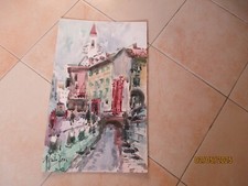 ALFREDO ZECCA ACQUERELLO SU CARTONE 50X35 cm