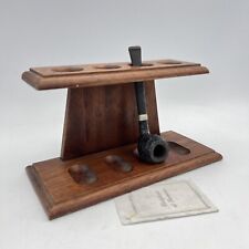 Portapipe antico in legno di rovere da tavolo 4 posti epoca 900 inglese pipe