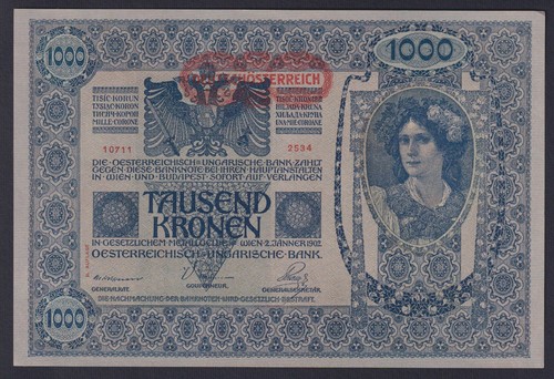 Banconota austria 1000 kronen - banconota,