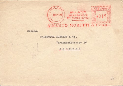Italia 1959 busta affrancatura - italia,