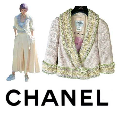 Giacca pelliccia tweed rosa