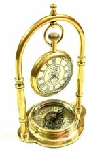 Bussola orologio antica marittima ottone da appendere nautica arredamento cas...