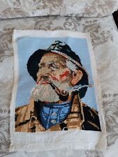 Quadro da incorniciare ricamato a mezzo punto su canovaccio.