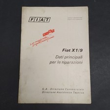 Libretto Dati per le riparazioni auto Fiat X 1/9, 1973. Condizioni mediocri