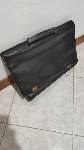 Cartella vero cuoio nero - cartella,