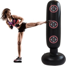 Sacco Da Boxe Da Terra, 160Cm/63 Pollici Gonfiabile Autoportante Punching-Ball p