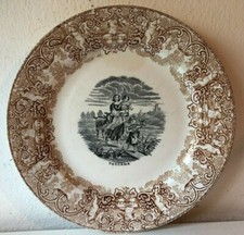 Antico piatto Ritorno al Caprile-Toscana Società ceramica Richard -Amori / 24 cm