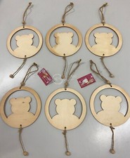 Set di 6 sagome orso in legno