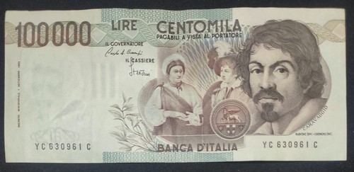 100000 lire caravaggio - caravaggio, 1°