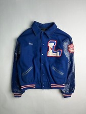VINTAGE VARSITY JACKET MECA MADE IN USA 1980S BLUE XL