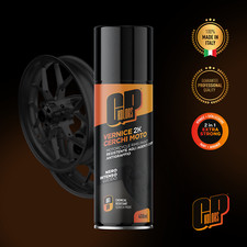 Vernice Cerchi Moto Spray 2K NERO LUCIDO  | Chemical Resistant & Scratch Proof