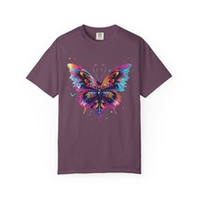 T-shirt unisex farfalla vibrante, maglietta colorata 